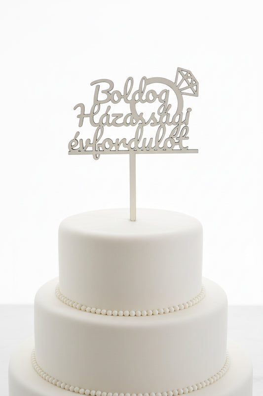 Boldog házassági évfordulót – fa tortabeszúró