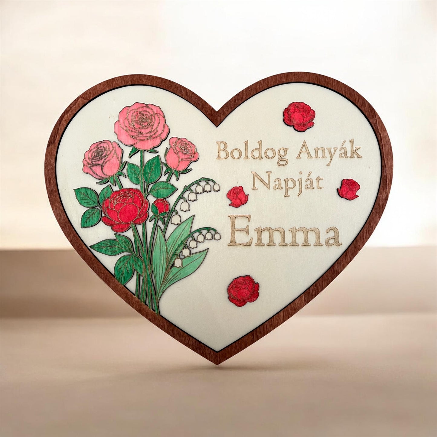 Anyáknapi örökszív egyedi gravírozással