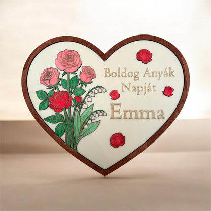 Anyáknapi örökszív egyedi gravírozással
