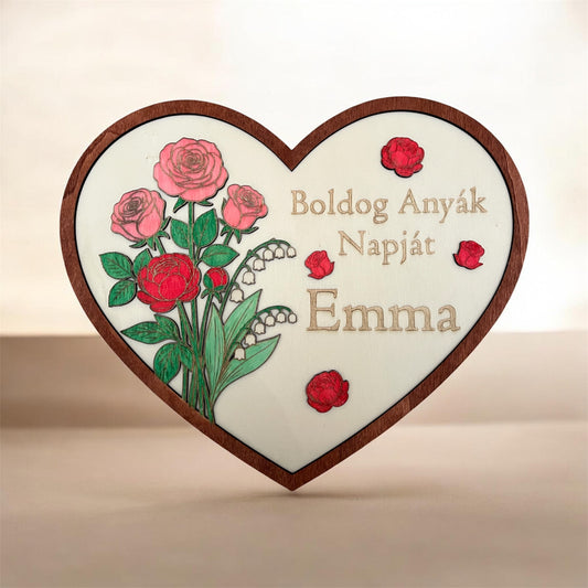 Anyáknapi örökszív egyedi gravírozással