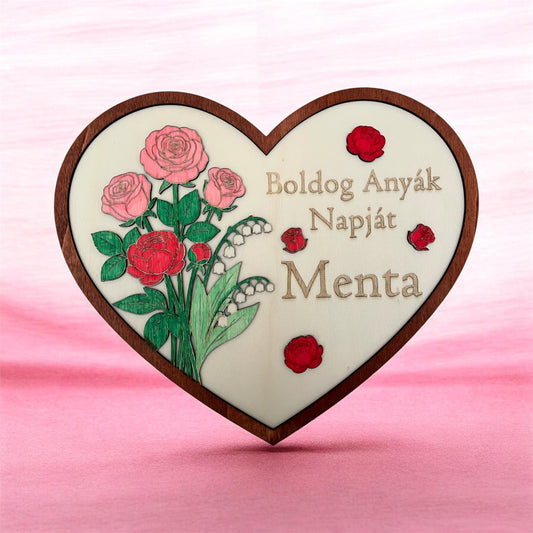 Anyáknapi örökszív egyedi gravírozással